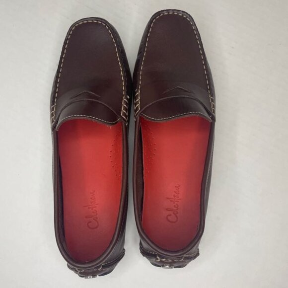 Cole Haan Women Sz 9.5 B Trillby Driver Chestnut Leather Penny Loafers Moccasin - Picture 8 of 14
